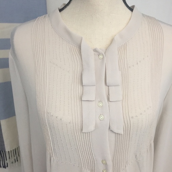 GAP Ivory Sheer Blouse, Size 8 - Picture 2 of 10